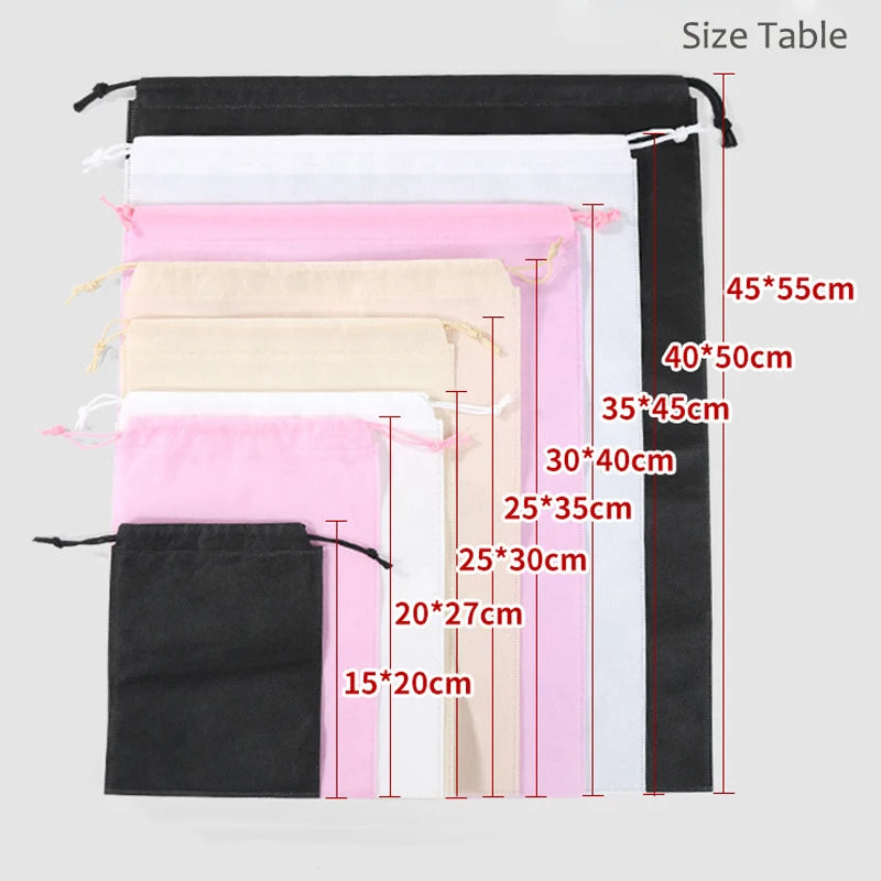 5Pcs/Lot Storage Bag Non-woven Travel Pocket Drawstring Bags Dust-proof Home Supplies Storage Shoes Organizer A033