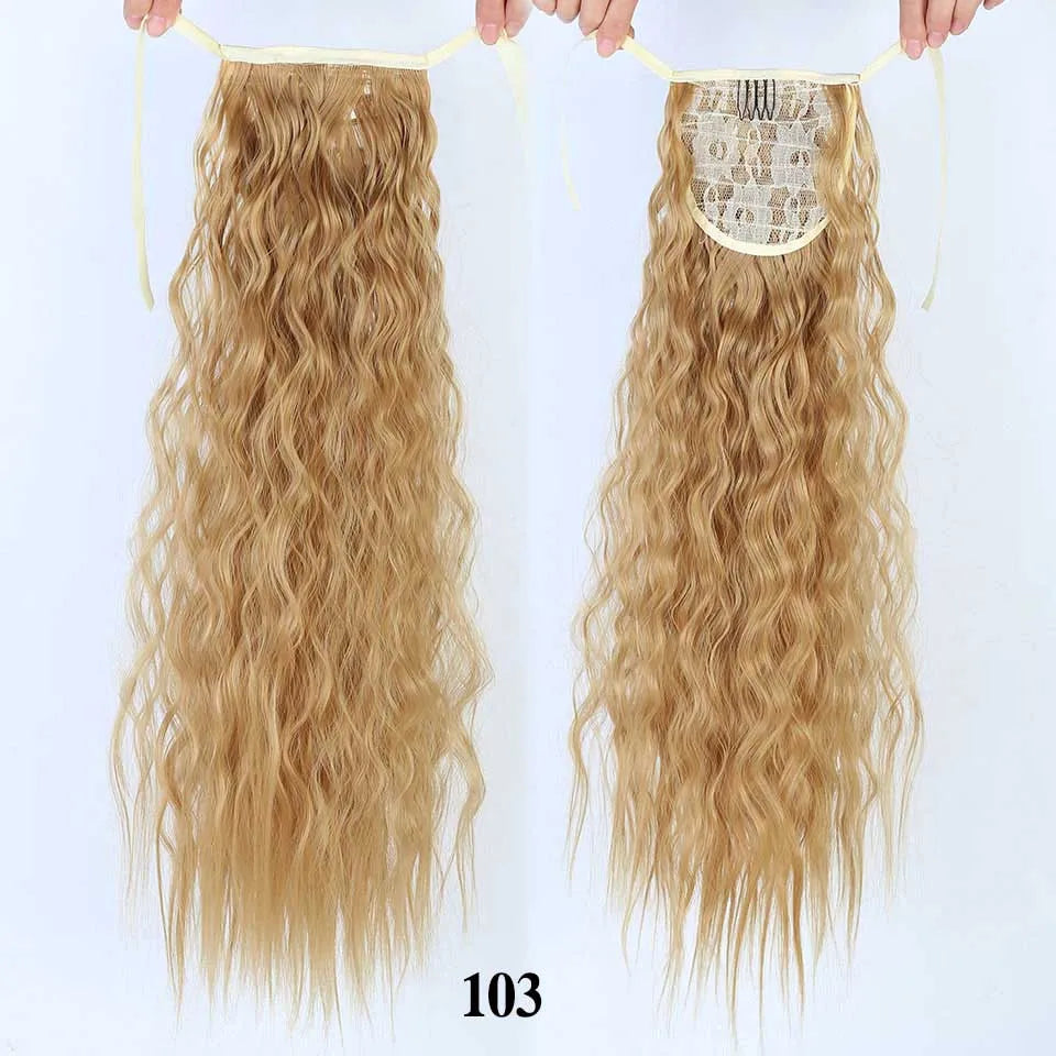 18"22"Kinky Straight Synthetic Ponytail Extensions Clip-in Pony Tail Natural Hair Extension Heat Resistant Hair Pieces