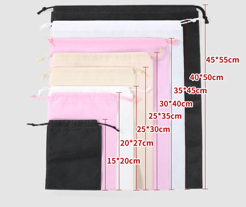 5Pcs/Lot Storage Bag Non-woven Travel Pocket Drawstring Bags Dust-proof Home Supplies Storage Shoes Organizer A033