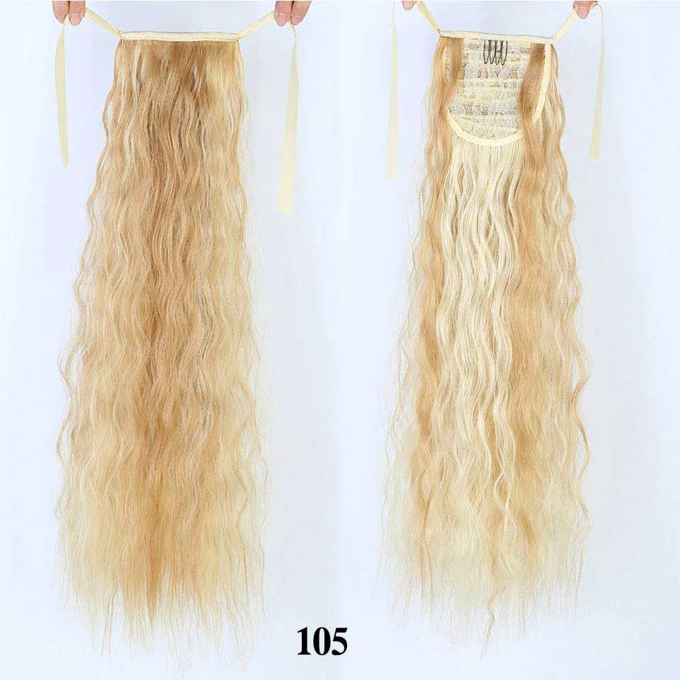 18"22"Kinky Straight Synthetic Ponytail Extensions Clip-in Pony Tail Natural Hair Extension Heat Resistant Hair Pieces