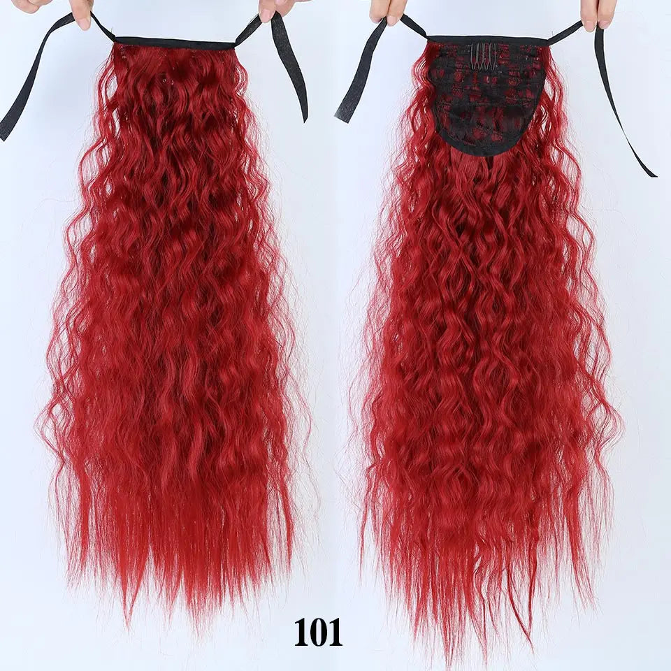 18"22"Kinky Straight Synthetic Ponytail Extensions Clip-in Pony Tail Natural Hair Extension Heat Resistant Hair Pieces