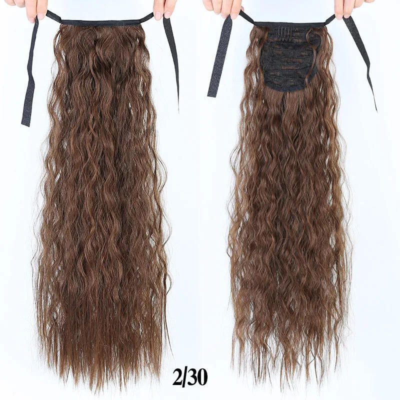 18"22"Kinky Straight Synthetic Ponytail Extensions Clip-in Pony Tail Natural Hair Extension Heat Resistant Hair Pieces