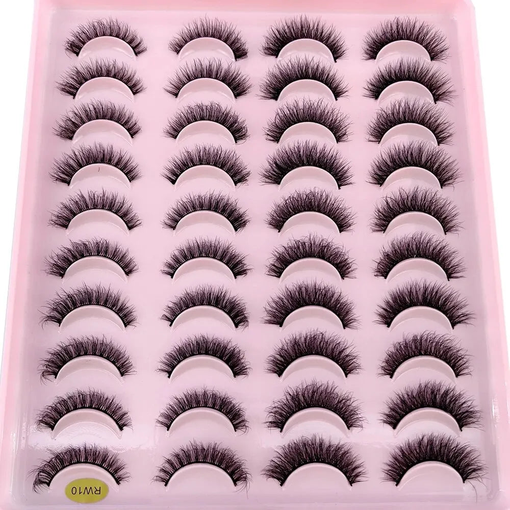 NEW 20 Pairs Natural False Eyelashes Fake Lashes Long Makeup 3D Mink Lashes Extension Eyelash Mink Eyelashes for Beauty