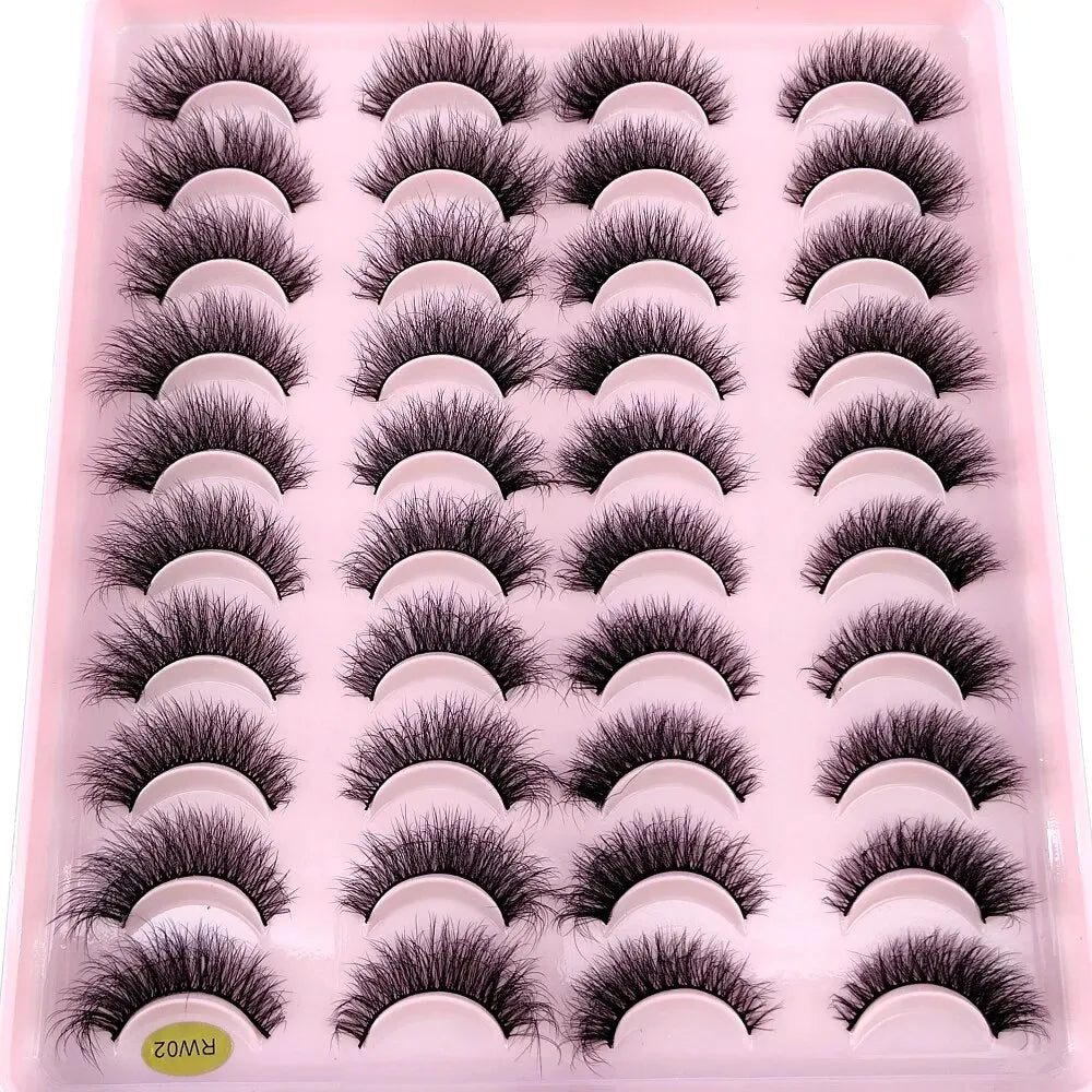 NEW 20 Pairs Natural False Eyelashes Fake Lashes Long Makeup 3D Mink Lashes Extension Eyelash Mink Eyelashes for Beauty