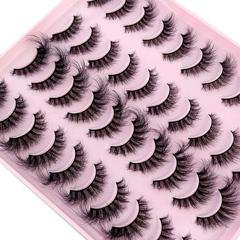 NEW 20 Pairs Natural False Eyelashes Fake Lashes Long Makeup 3D Mink Lashes Extension Eyelash Mink Eyelashes for Beauty