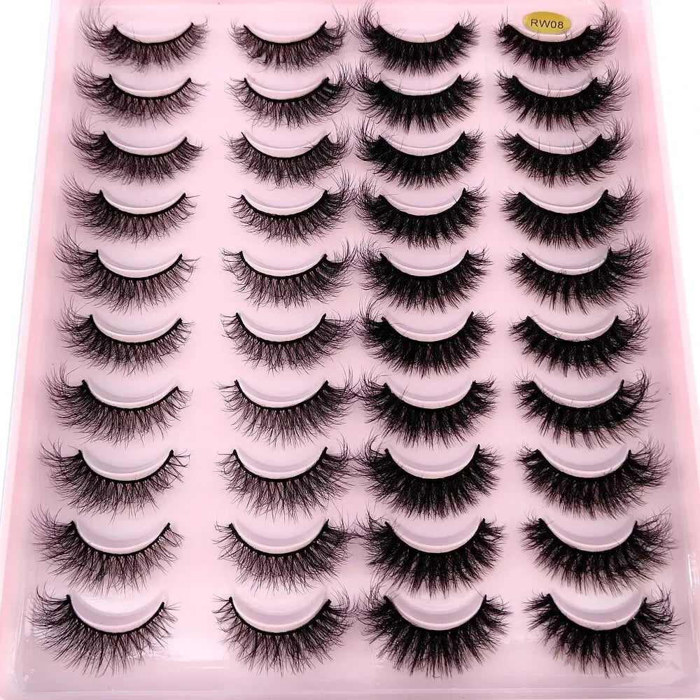 NEW 20 Pairs Natural False Eyelashes Fake Lashes Long Makeup 3D Mink Lashes Extension Eyelash Mink Eyelashes for Beauty