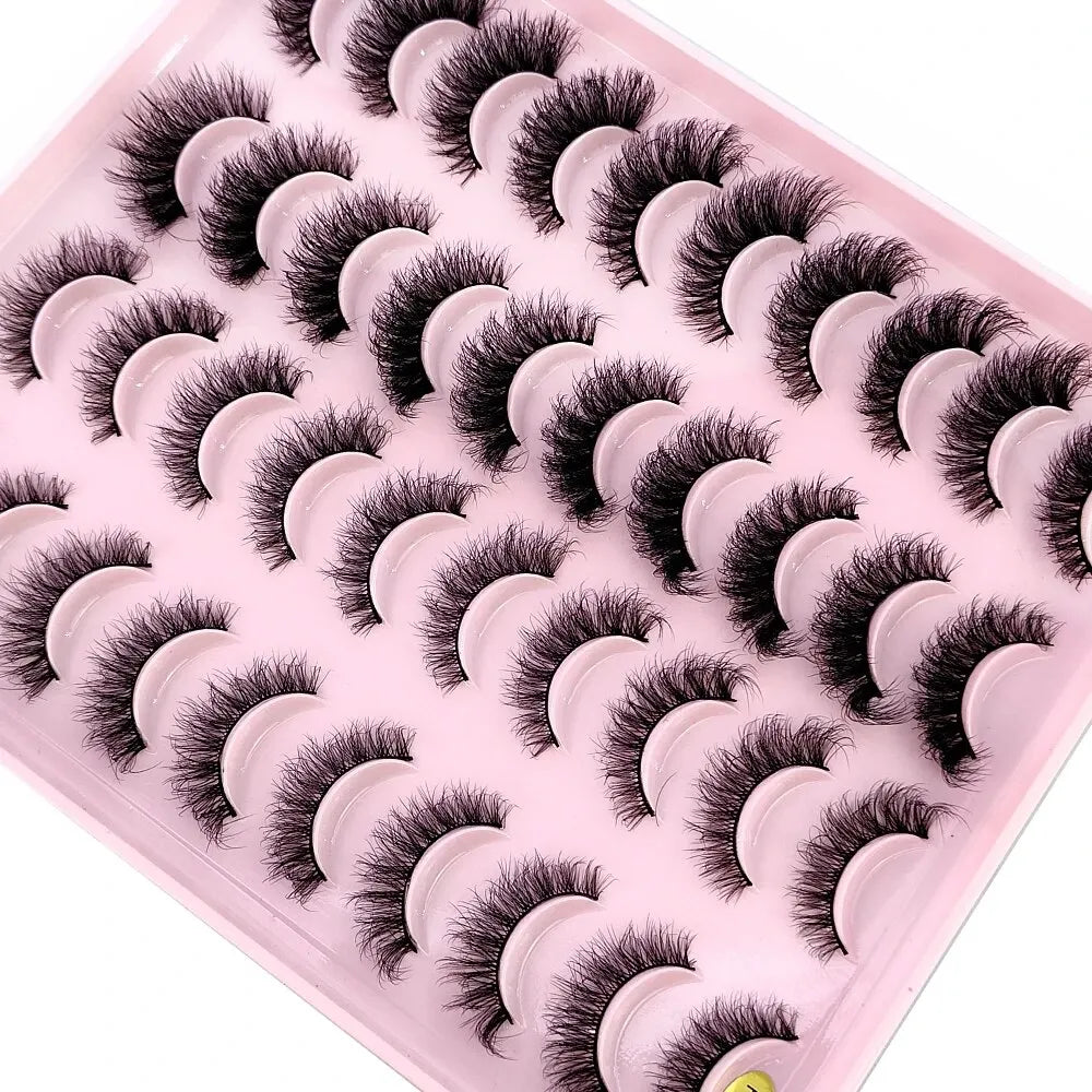 NEW 20 Pairs Natural False Eyelashes Fake Lashes Long Makeup 3D Mink Lashes Extension Eyelash Mink Eyelashes for Beauty