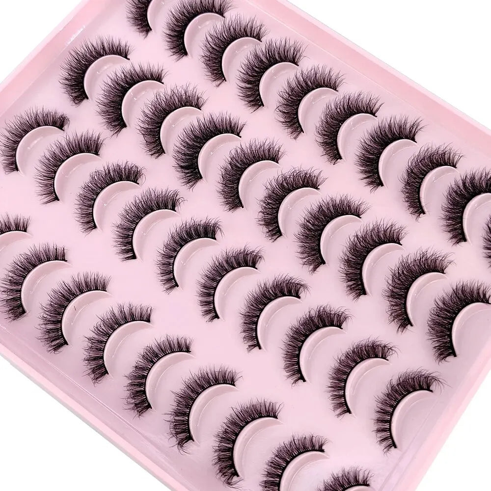 NEW 20 Pairs Natural False Eyelashes Fake Lashes Long Makeup 3D Mink Lashes Extension Eyelash Mink Eyelashes for Beauty