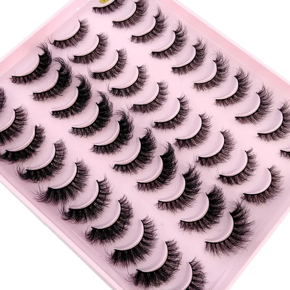 NEW 20 Pairs Natural False Eyelashes Fake Lashes Long Makeup 3D Mink Lashes Extension Eyelash Mink Eyelashes for Beauty