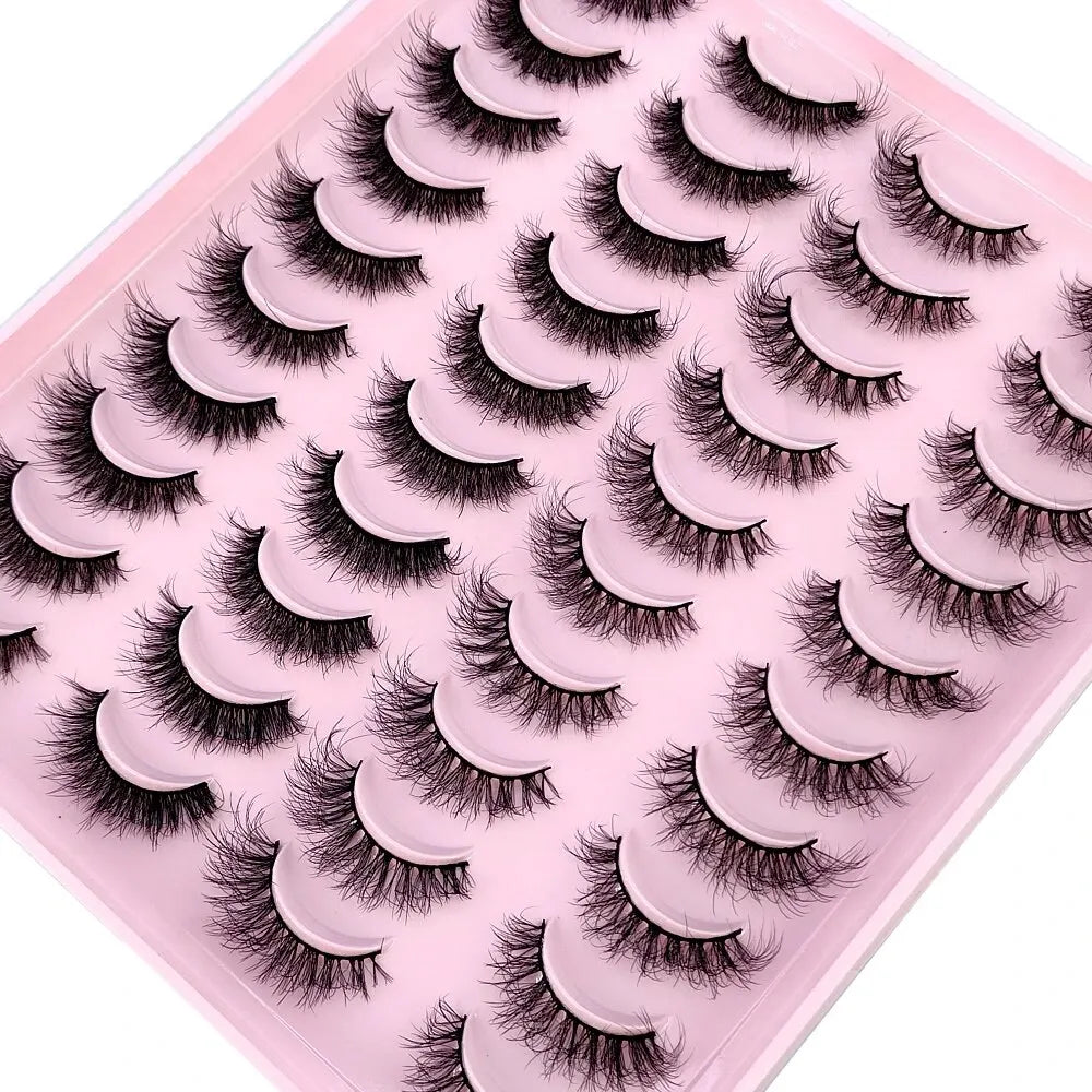 NEW 20 Pairs Natural False Eyelashes Fake Lashes Long Makeup 3D Mink Lashes Extension Eyelash Mink Eyelashes for Beauty