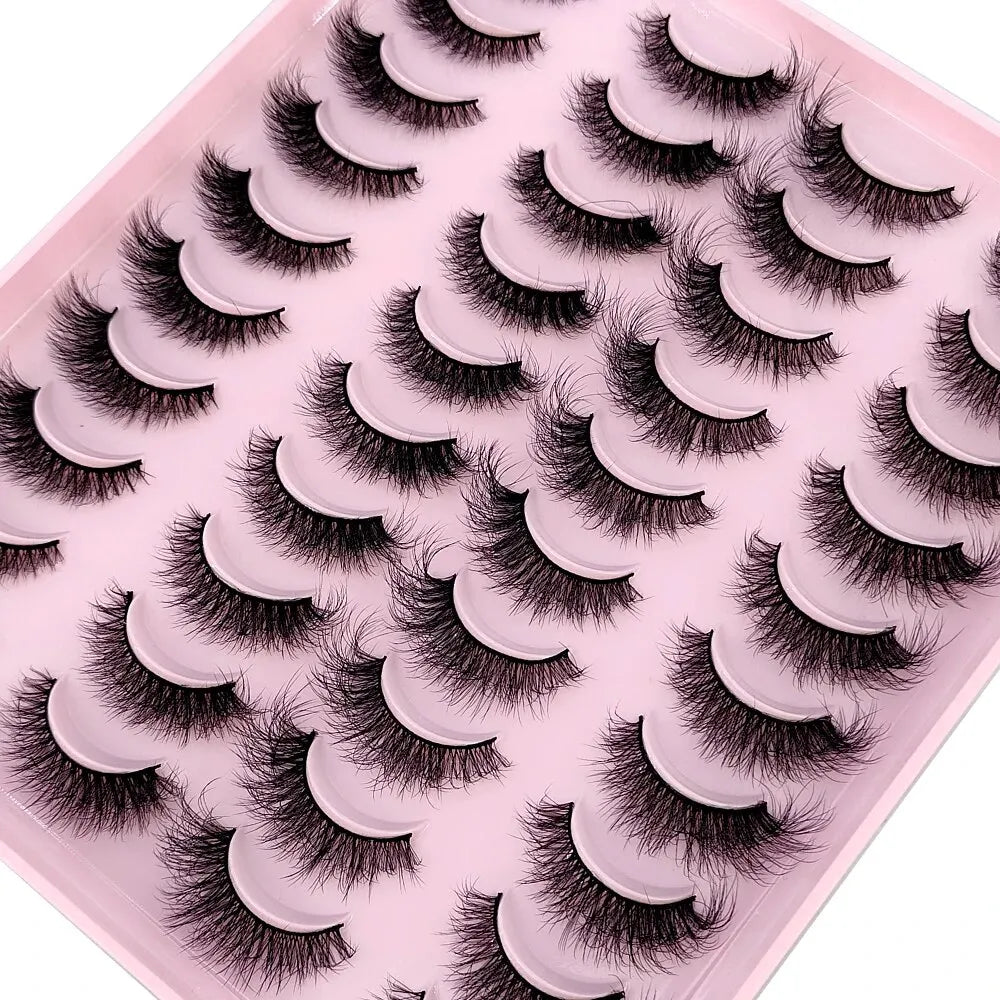 NEW 20 Pairs Natural False Eyelashes Fake Lashes Long Makeup 3D Mink Lashes Extension Eyelash Mink Eyelashes for Beauty