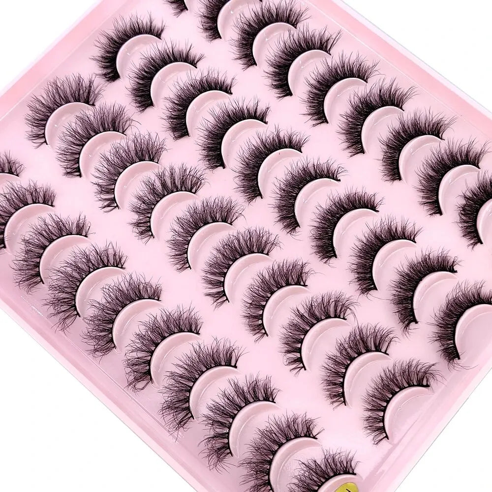 NEW 20 Pairs Natural False Eyelashes Fake Lashes Long Makeup 3D Mink Lashes Extension Eyelash Mink Eyelashes for Beauty