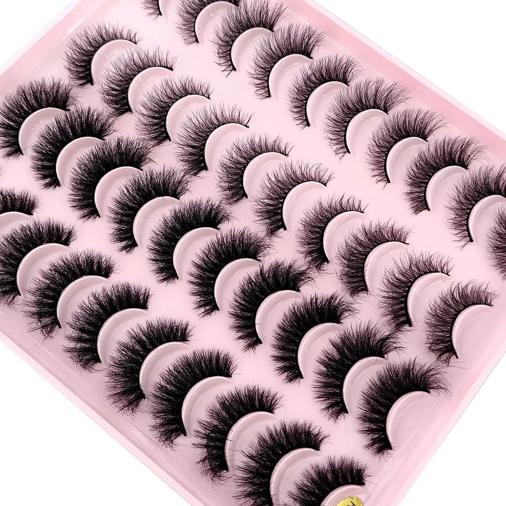 NEW 20 Pairs Natural False Eyelashes Fake Lashes Long Makeup 3D Mink Lashes Extension Eyelash Mink Eyelashes for Beauty