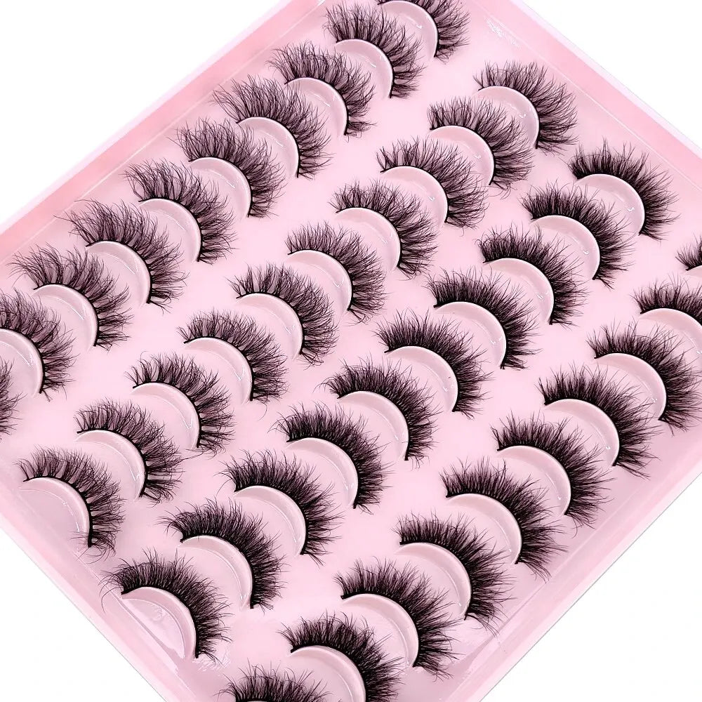 NEW 20 Pairs Natural False Eyelashes Fake Lashes Long Makeup 3D Mink Lashes Extension Eyelash Mink Eyelashes for Beauty