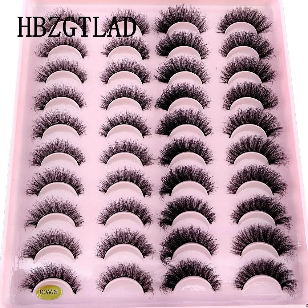 NEW 20 Pairs Natural False Eyelashes Fake Lashes Long Makeup 3D Mink Lashes Extension Eyelash Mink Eyelashes for Beauty