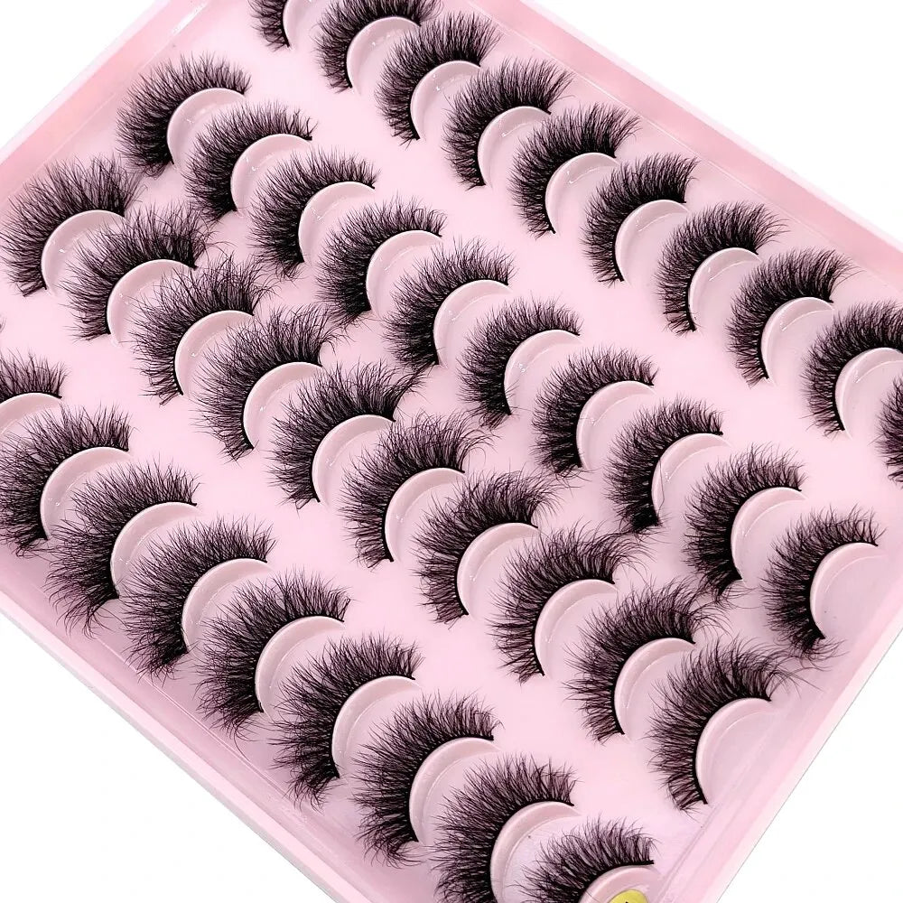 NEW 20 Pairs Natural False Eyelashes Fake Lashes Long Makeup 3D Mink Lashes Extension Eyelash Mink Eyelashes for Beauty