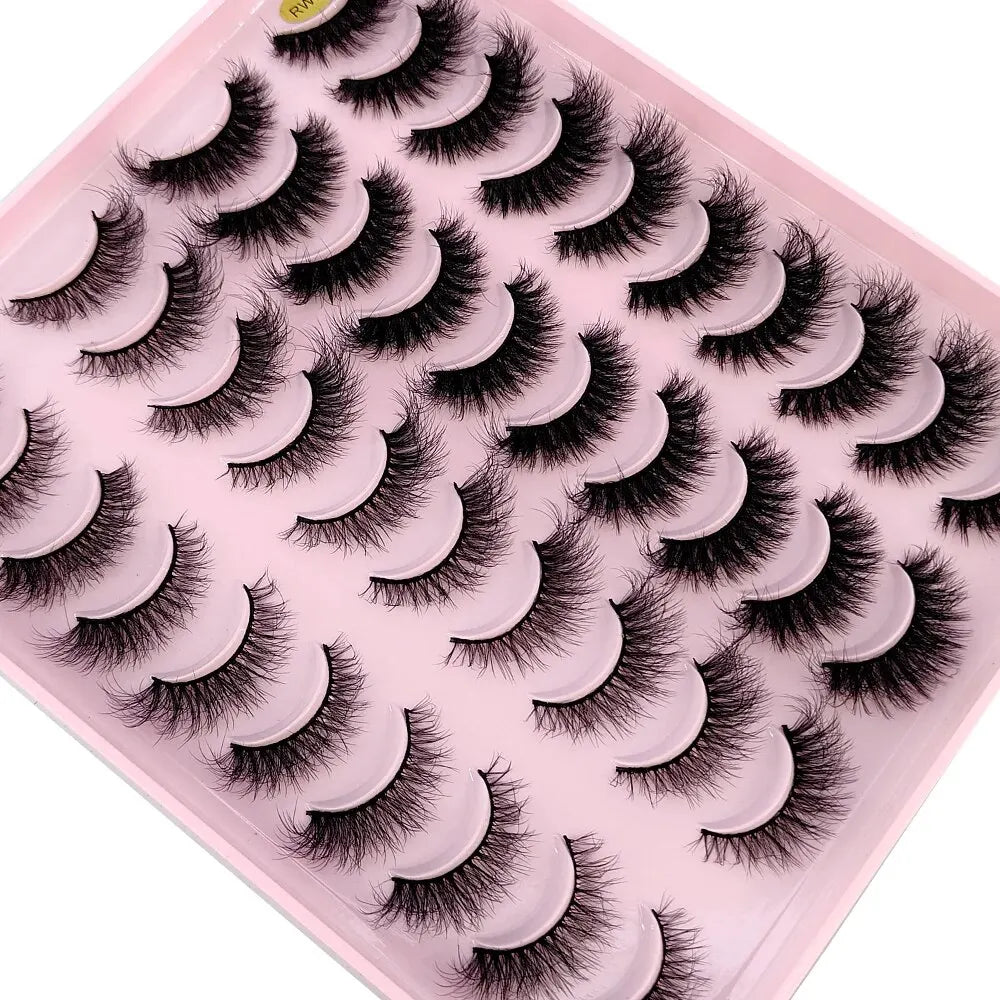 NEW 20 Pairs Natural False Eyelashes Fake Lashes Long Makeup 3D Mink Lashes Extension Eyelash Mink Eyelashes for Beauty