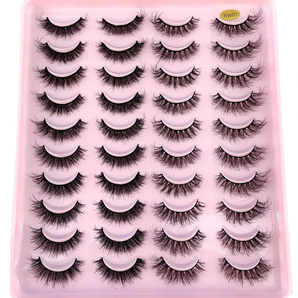 NEW 20 Pairs Natural False Eyelashes Fake Lashes Long Makeup 3D Mink Lashes Extension Eyelash Mink Eyelashes for Beauty