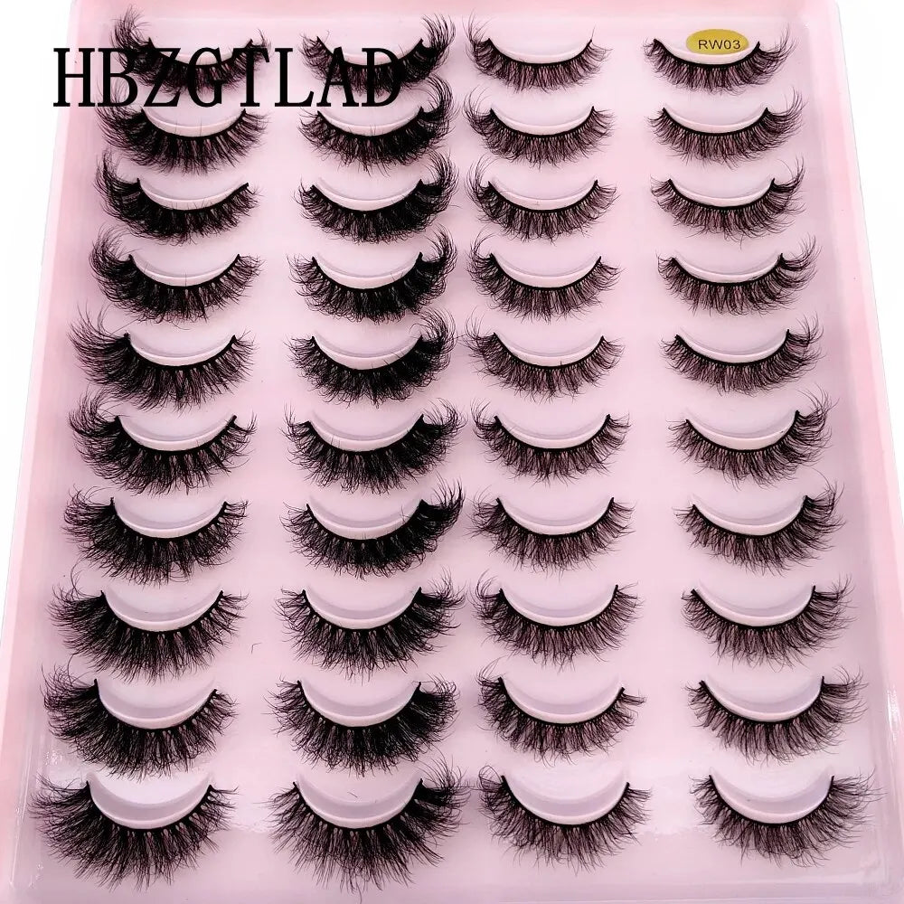 NEW 20 Pairs Natural False Eyelashes Fake Lashes Long Makeup 3D Mink Lashes Extension Eyelash Mink Eyelashes for Beauty