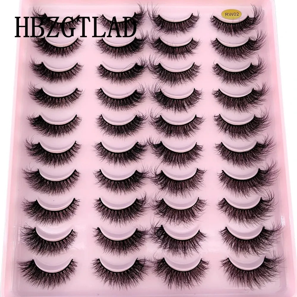 NEW 20 Pairs Natural False Eyelashes Fake Lashes Long Makeup 3D Mink Lashes Extension Eyelash Mink Eyelashes for Beauty