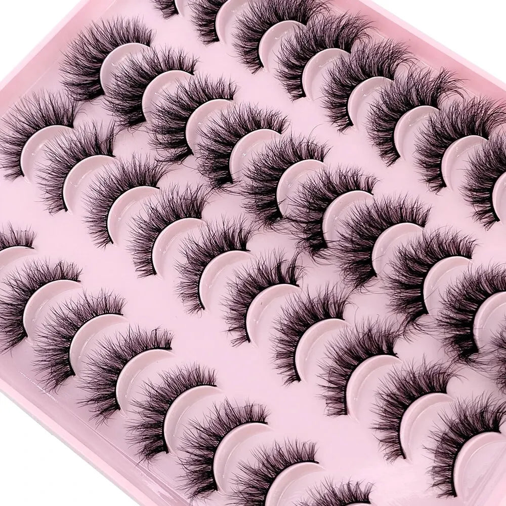 NEW 20 Pairs Natural False Eyelashes Fake Lashes Long Makeup 3D Mink Lashes Extension Eyelash Mink Eyelashes for Beauty