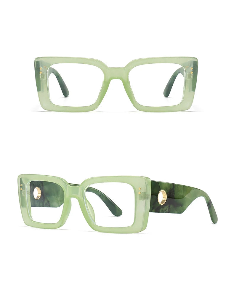 R56788 Luxury Hollow Out Legs Reading Glasses Dioptric +100 ~+300 Women Large Size Retro Square Colorful Presbyopic Eyewear