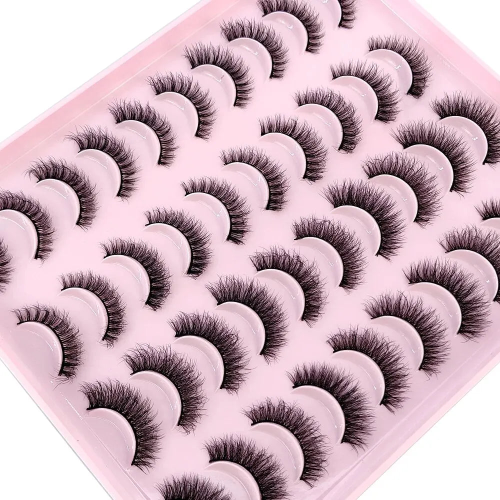 NEW 20 Pairs Natural False Eyelashes Fake Lashes Long Makeup 3D Mink Lashes Extension Eyelash Mink Eyelashes for Beauty