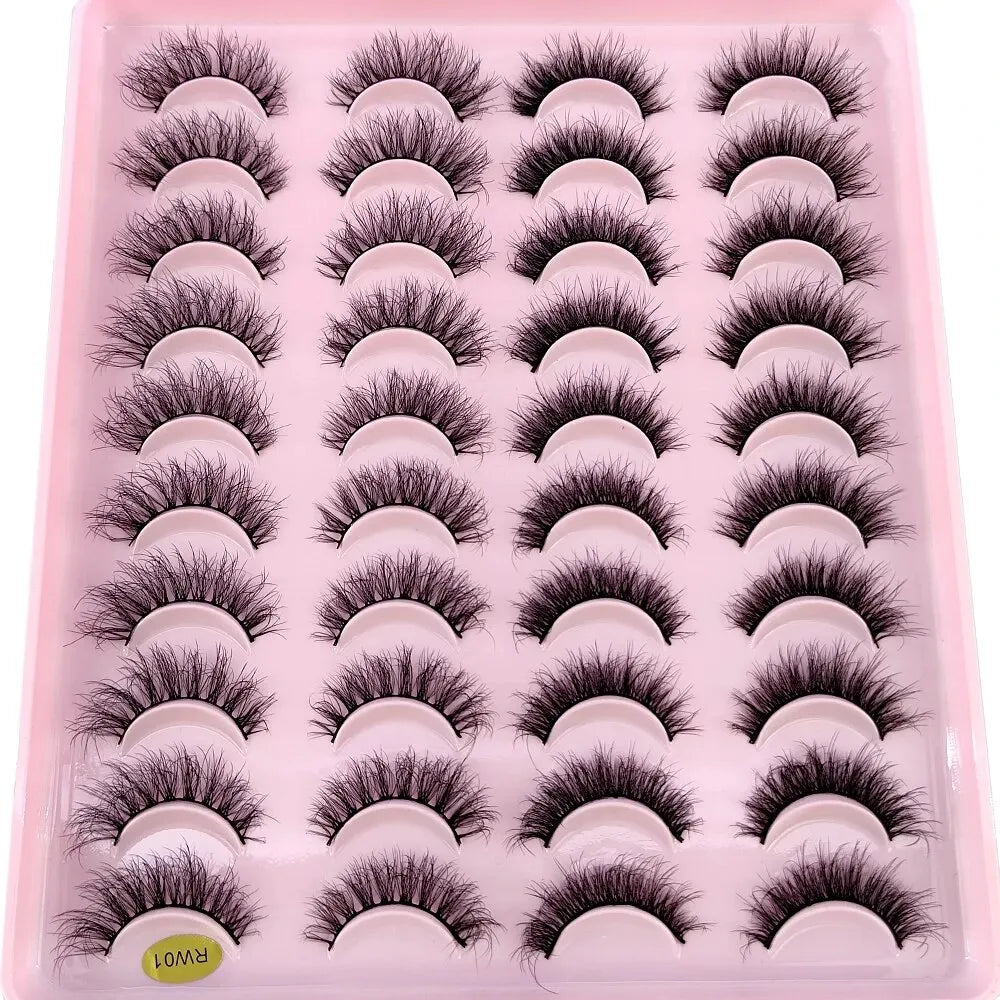 NEW 20 Pairs Natural False Eyelashes Fake Lashes Long Makeup 3D Mink Lashes Extension Eyelash Mink Eyelashes for Beauty