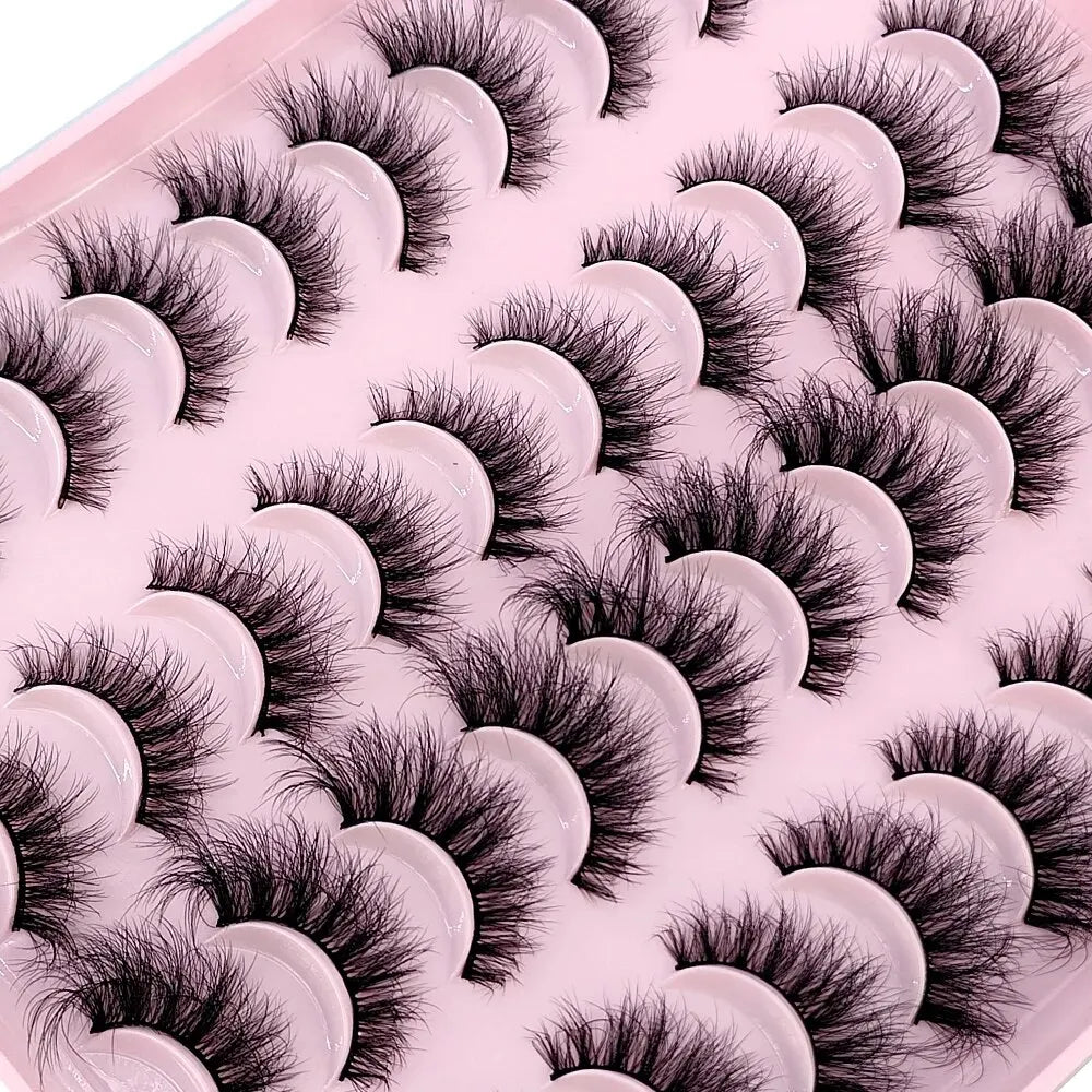 NEW 20 Pairs Natural False Eyelashes Fake Lashes Long Makeup 3D Mink Lashes Extension Eyelash Mink Eyelashes for Beauty