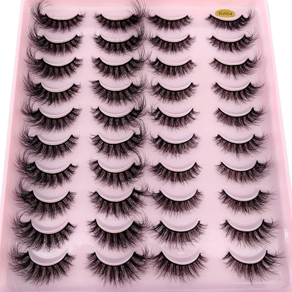 NEW 20 Pairs Natural False Eyelashes Fake Lashes Long Makeup 3D Mink Lashes Extension Eyelash Mink Eyelashes for Beauty