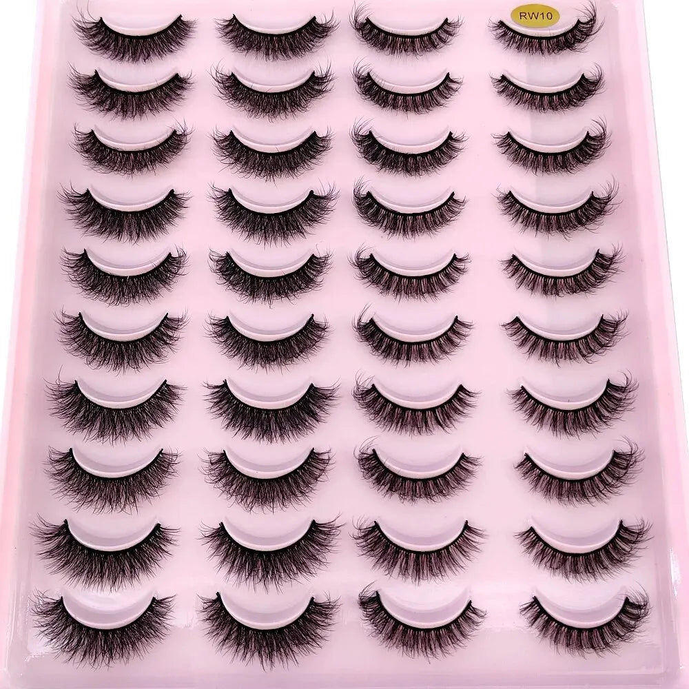 NEW 20 Pairs Natural False Eyelashes Fake Lashes Long Makeup 3D Mink Lashes Extension Eyelash Mink Eyelashes for Beauty