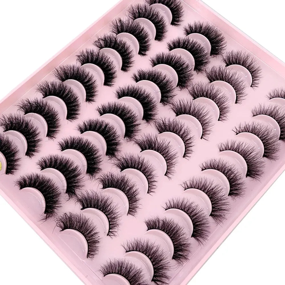 NEW 20 Pairs Natural False Eyelashes Fake Lashes Long Makeup 3D Mink Lashes Extension Eyelash Mink Eyelashes for Beauty