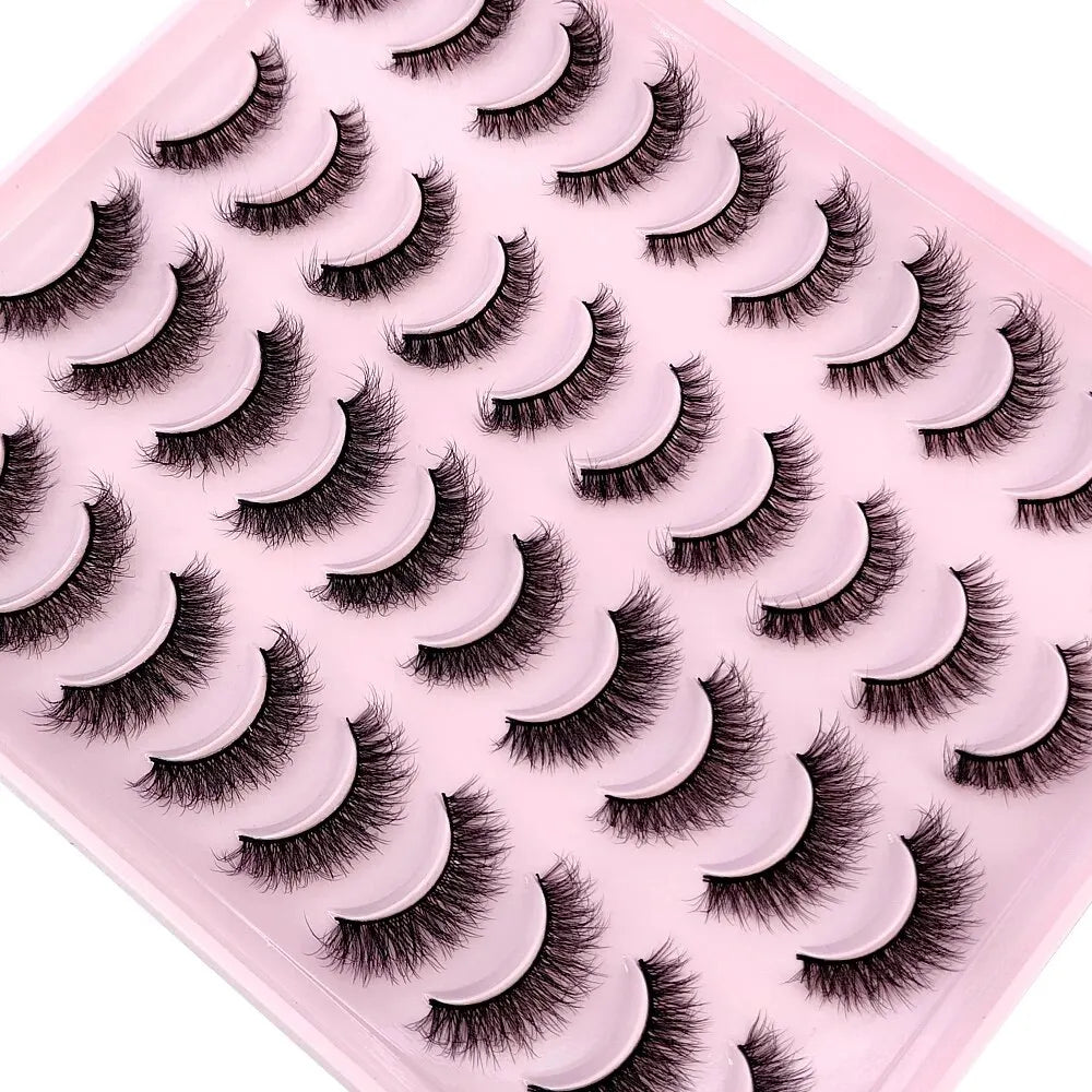 NEW 20 Pairs Natural False Eyelashes Fake Lashes Long Makeup 3D Mink Lashes Extension Eyelash Mink Eyelashes for Beauty