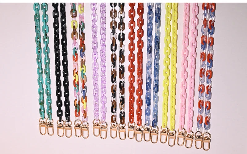 MOON GIRL 120cm Bevel Design Phone Strap Colorful Portable Acrylic Cell Phone Case Chain Lanyard Hanger for Mobile Phone